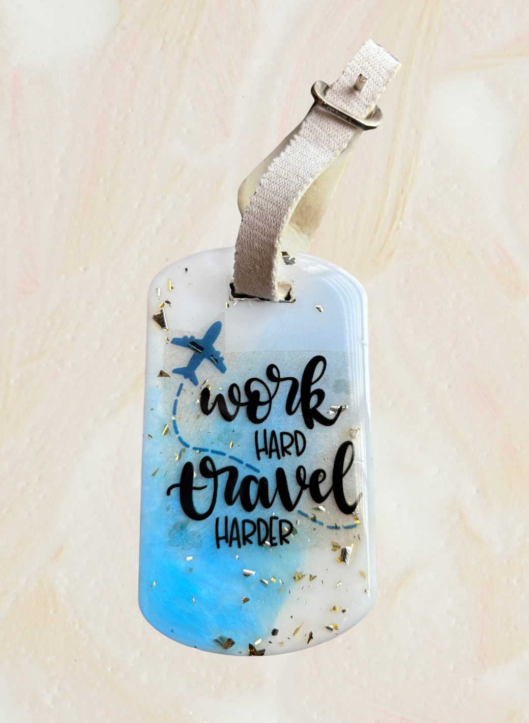 Stylish resin travel tags for luggage